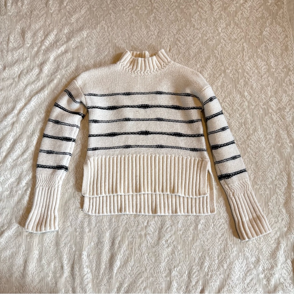 Veronica Beard Viori striped turtleneck wool sweater - Picture 3 of 12